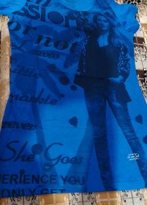Vibrant Blue Graphic T-Shirt