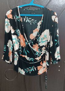 Floral Wrap Top
