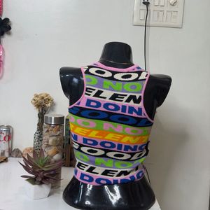 Bold Graphic Knit Crop Top
