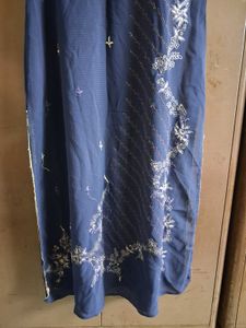 Elegant Navy Blue Embroidered Kurta