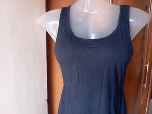 Navy Blue Sleeveless Fit and Flare Dress