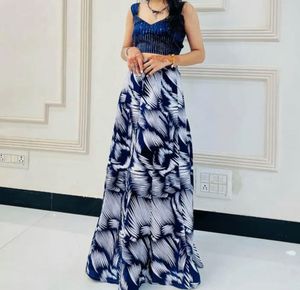 🦋Stylish Blue & White Lehenga Set