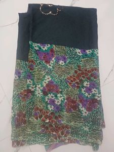 Vibrant Striped Saree with Sequins