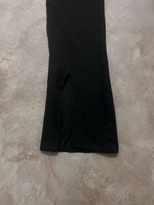 Black Super High-Waisted Flared Leggings with Spli