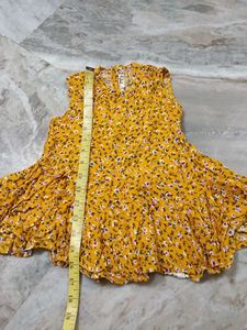 Yellow Floral Sleeveless Top