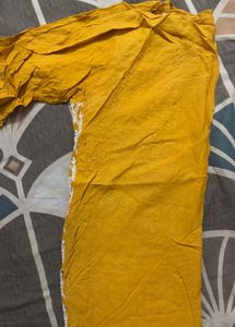 Yellow Kurta with White Print