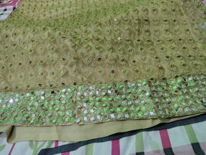 Golden Sequined Lehenga Skirt