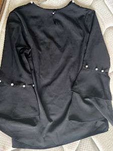 Elegant Black Pearl Embellished Blouse