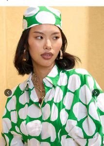Chic Green Polka Dot peplum co-ord set