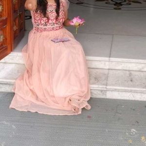 Elegant Peach Ethnic Gown