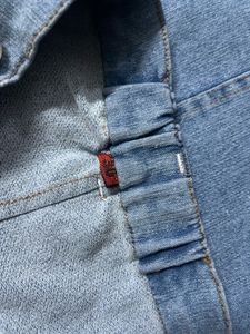 Light Wash Denim Button-Front Midi Skirt