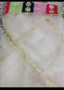 Embroidered Quilted Fabric Piece