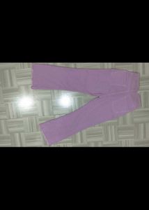Lavender Wide Leg straight denim Jeans frayed