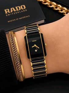 Rado Black Gold Rectangular Watch