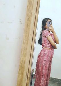 Embroidered print Pink Ethnic coord set