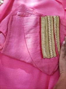 Vibrant Pink Embroidered Saree