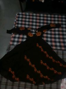 Elegant Black Embroidered Gown