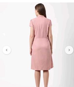 Elegant Pink Wrap Dress