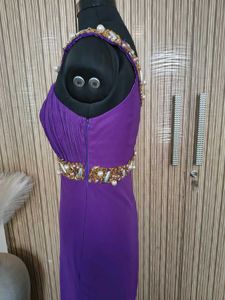 Elegant Purple Embellished Gown