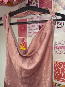 Satin Cowl Neck backless Mini Dress