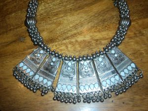 Boho Oxidized Silver Necklace Choker