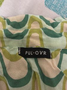 Groovy Print Tie-Up Crop Top