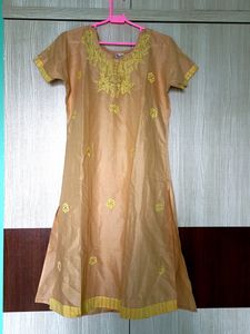 pure cotton beautiful threadwork kurti