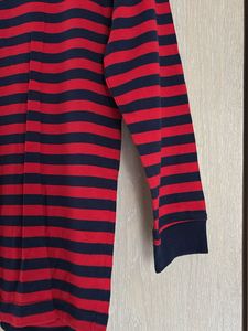 Red &amp; Navy Striped Long Sleeve Top