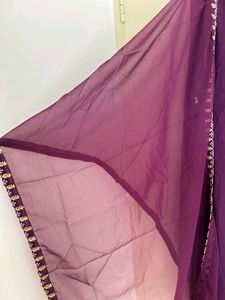 Elegant Purple Embroidered Dupatta Set
