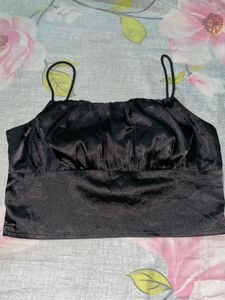 Black Satin Cami Top