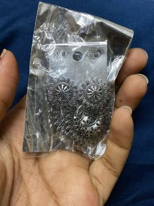 Oxidized Silver Jhumka Earrings