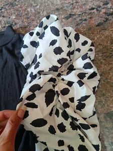Stylish Dalmatian Print Top