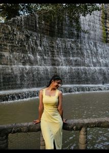 Elegant Yellow Sleeveless Wrap Dress