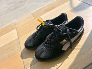 Puma Palermo Unisex Black Leather Sneakers