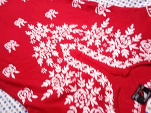 Elegant Red handwork chikenkari kurti