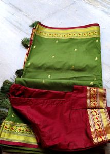 Peacock Design Saree With Stitching Blouse
