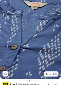 Blue &amp; Grey Printed Anarkali Kurta