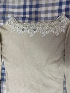 Chic Embellished Long Sleeve Mini Dress