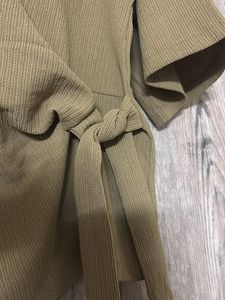 Stylish Ribbed Tie-Waist Top