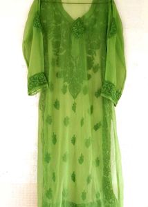 Trendy Chickenkari green Kurthi 💚