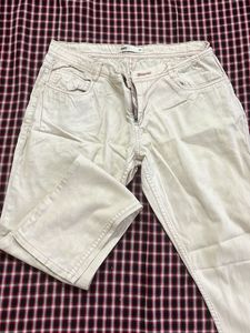 Light Beige Cargo Style Jeans