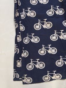 Chic Navy Kurta with Bicycle Print