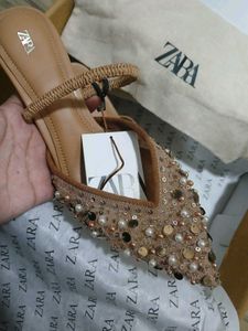Zara Embellished Heeled Mules