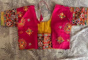 Embroidered Black Garba ghargra with blouse