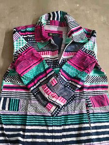 Colorful Striped Zip-Up Jacket