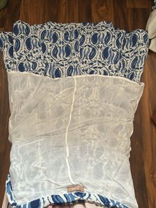 Blue Paisley Print Palazzo skirt