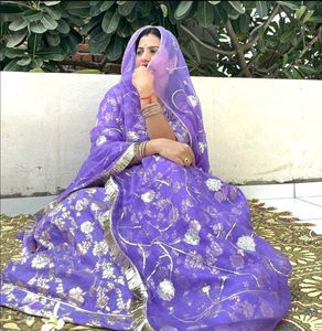 Pure Chiffon Rajputi Poshak 💜 New/Unused