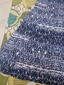 Stylish Blue &amp; White Print Sleeveless Dress