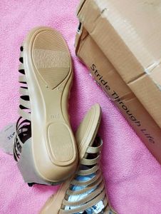Trase Beige Strappy Gladiator Flats