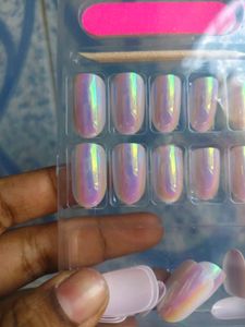 Press-On Nails Kit Metallic Pearl pink